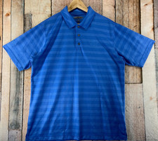 PEBBLE BEACH Performance Golf Polo Short Sleeve Shirt Men's Size XL Blue Stripes