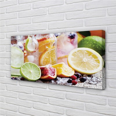Tulup Leinwandbild 140x70 Wandkunst Gläser Fruchtcocktail Eis
