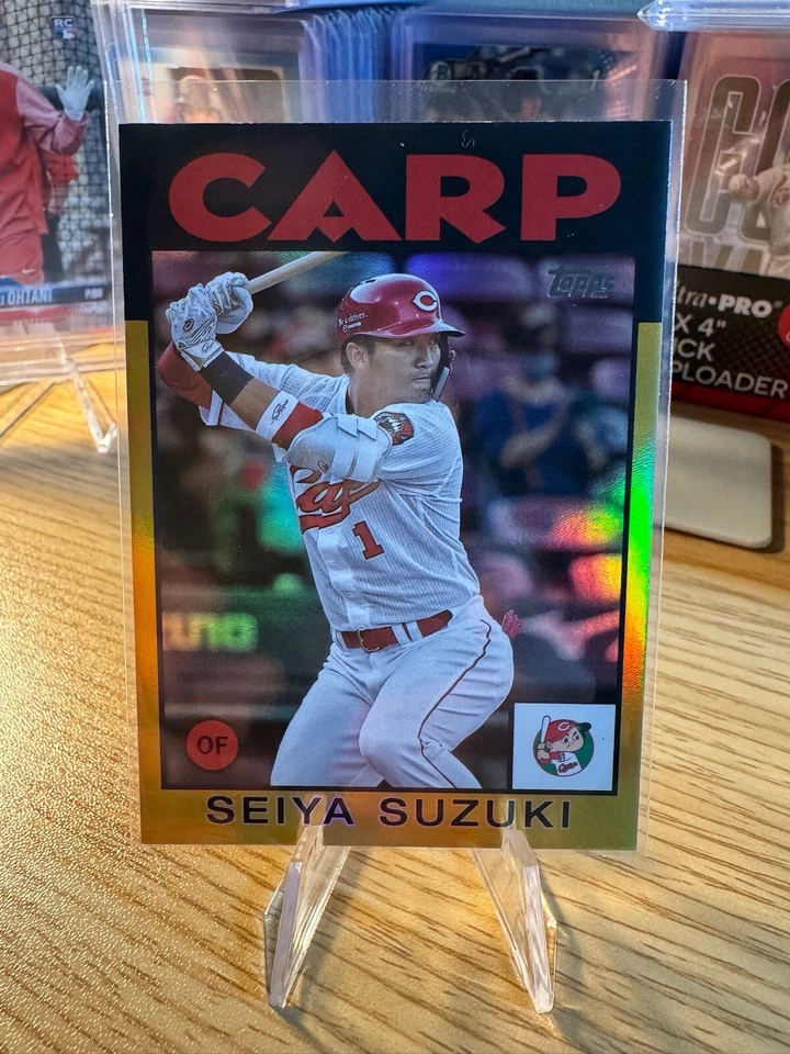2021 Topps NPB #86-SS Seiya Suzuki 1986 Topps Gold Parallel #/50 Carp Cubs - Image 2 of 4