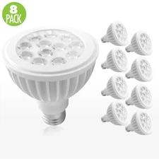 8-Pack PAR30 LED 15W 6500K Cool White Indoor/Outdoor Flood Light Bulbs 100 Watt