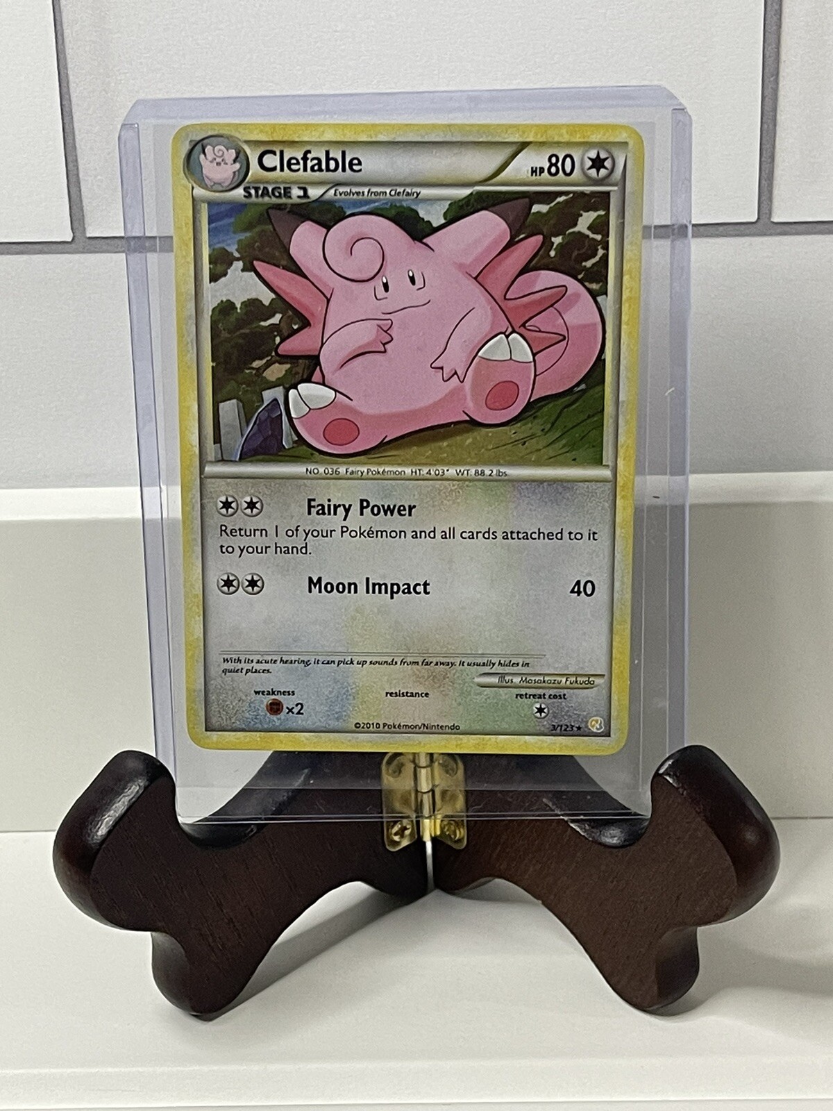 Pokemon 2010 CLEFABLE Card 3/123 Holo RARE HeartGold & SoulSilver HGSS Base LP