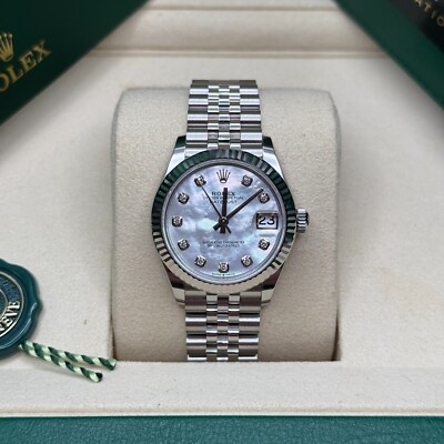 Rolex Datejust 31 NEW 2025 Mother of Pearl Diamond Dial Stainless Steel Jubilee