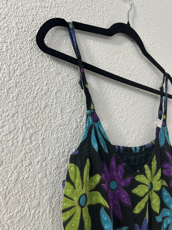 Винтажный Karen Hart 90-х платье черный размер M цветочный сарафан Spring Bloomcore - Изображение 2 из 4