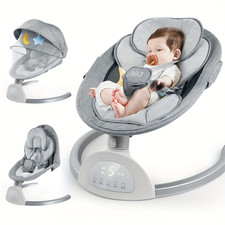 Electric Baby Swing Cradle Infant Bouncer Rocker Chair 5 Point Harness Belt