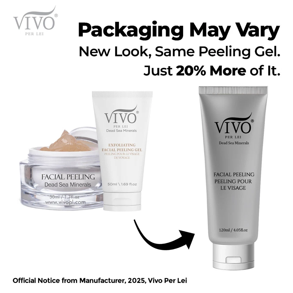 Vivo Per Lei Facial Peeling Gel Tube - Gentle Face Peel for Dry Skin - 2 Pack - Image 2 of 4