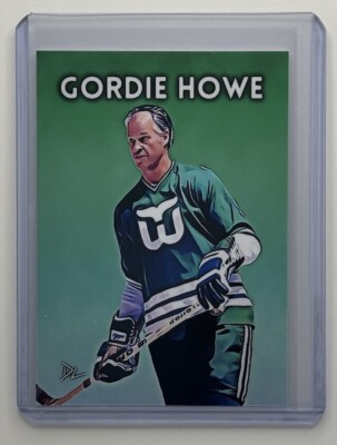 Gordie Howe Limited Edition Artist Signed New England Whalers Trading Card 2/10