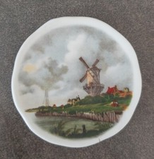 Windmill Circular Fine Bone China Minature Plate Decorative Made In Britain 