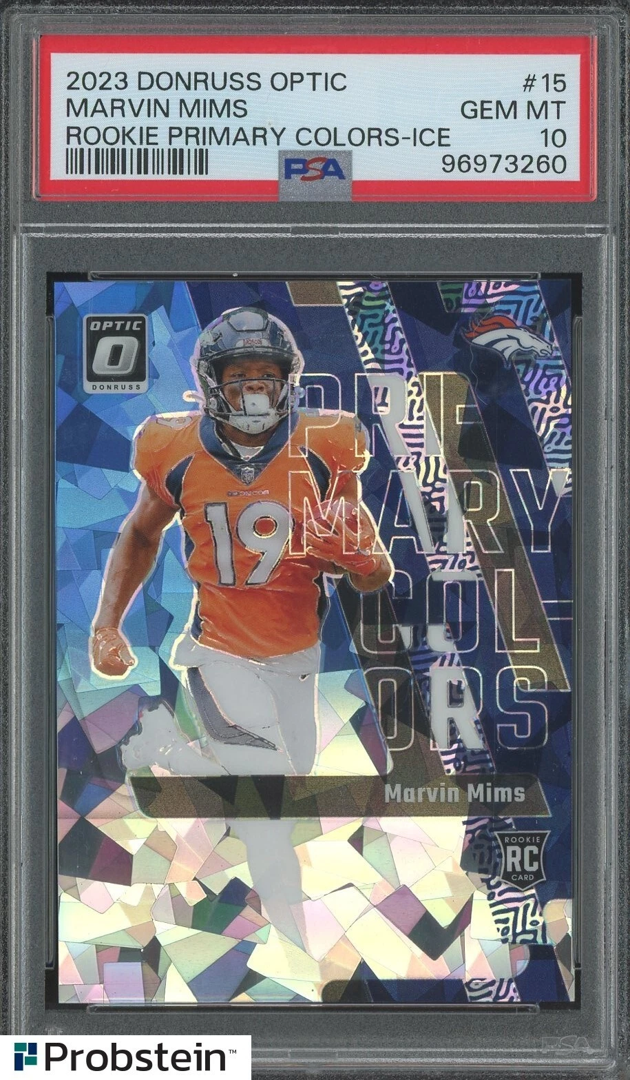 Marvin Mims Panini Donruss Optic Rookie Primary Colors #15 Ice