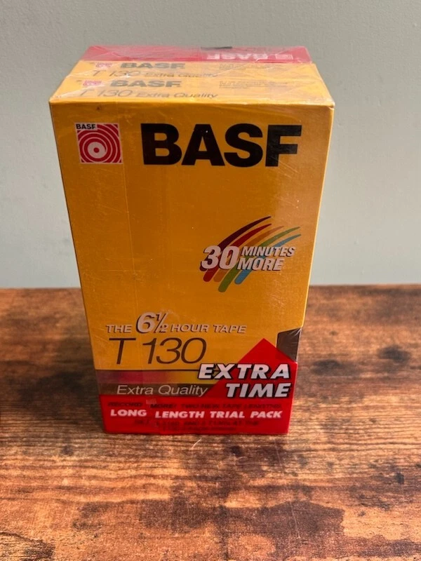 NEW BASF 2 T-130 6-1/2, 1 T-160 8 Hour Extra Quality VHS Tape 3-pack SEALED - Image 4 of 4
