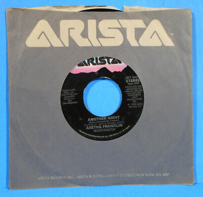 ARETHA FRANKLIN  ANOTHER NIGHT ~ KIND OF MAN 7'' 45 RPM 1985 DISCO FUNK VG+/VG!!A