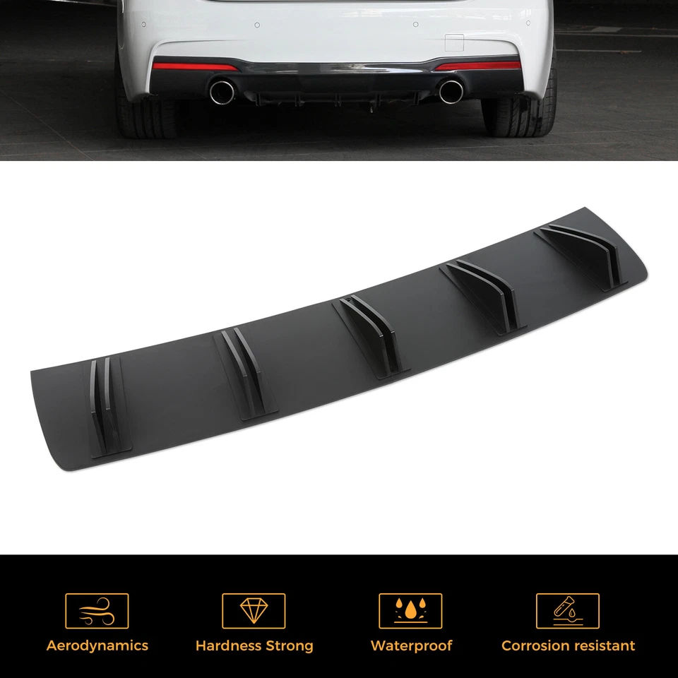 For Volvo C30 C40 C70 S40 Black Rear Bumper Diffuser 10x Shark Fin Splitter Chin - Image 4 of 4