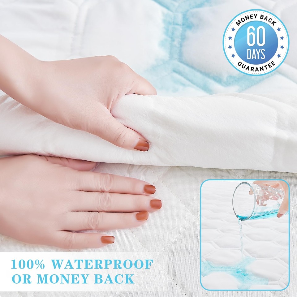 Waterproof Mattress Protector Full Size, Noiseless Bed Mattress Cover