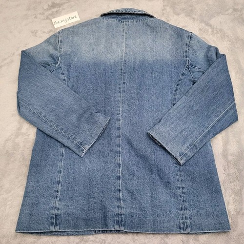 SOMETHING NAVY x REVOLVE denim double breasted blazer jacket blue M $225 NWT - Picture 2 of 8