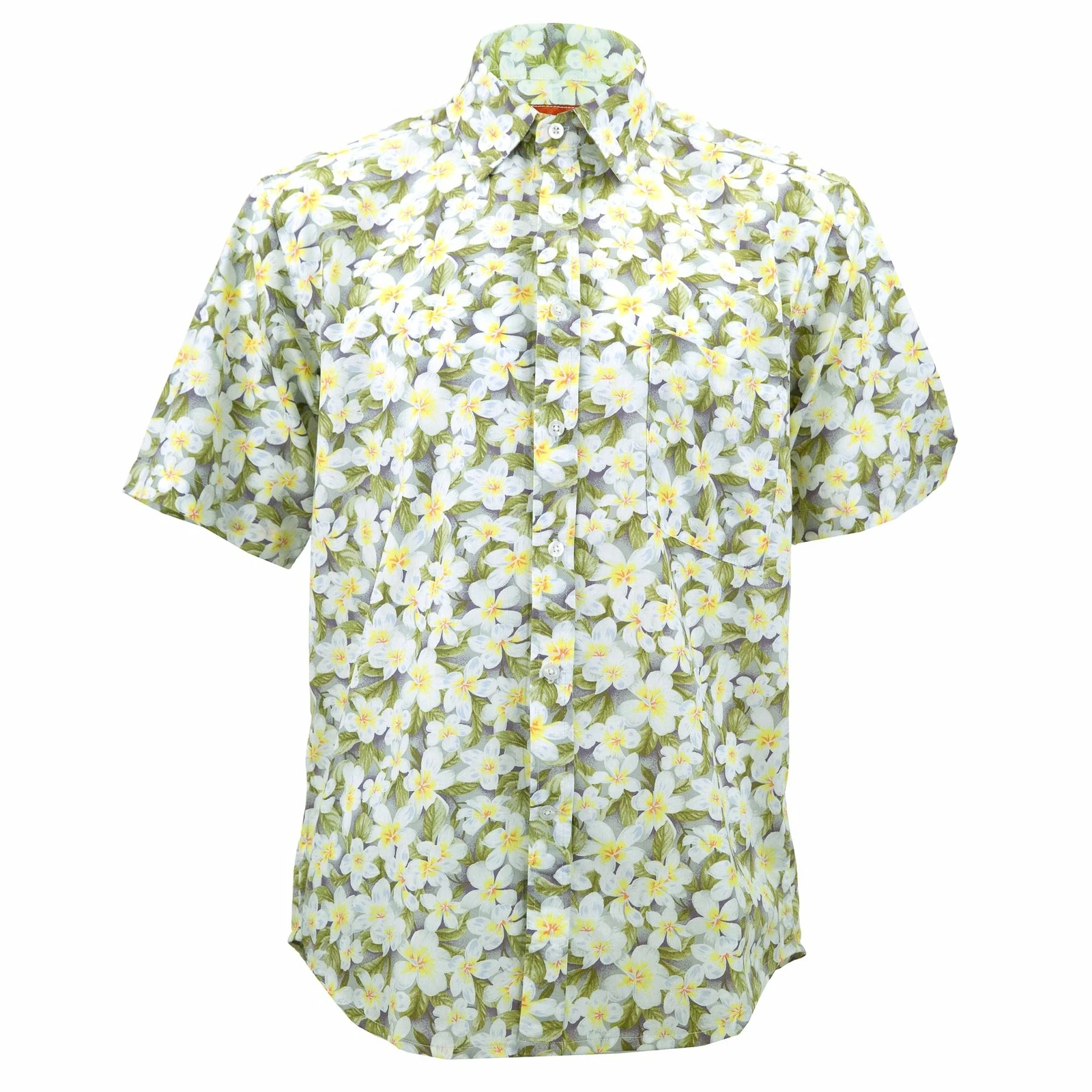 Regular Fit Short Sleeve Shirt Loud Originals Floral Flower Plant White
