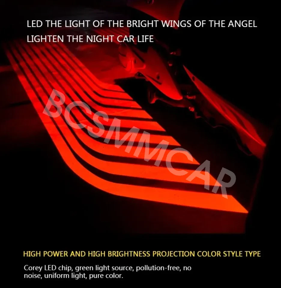 LED Projection Motorcycle Side Wings Lamp Welcome Light Ambient Taillight 1 Set - Image 3 of 4