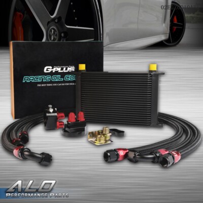 Universal 25 Row 10AN Aluminum Engine Oil Cooler Filter Adapter Relocation Kit