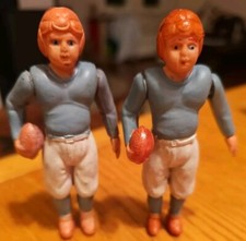 Vintage 2 Original 1940s Occupied Japan Celluloid 4.5" Football Players