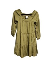 NWT Hayden Girls Long Sleeve Ruffle Layered Green Dress Sz XL