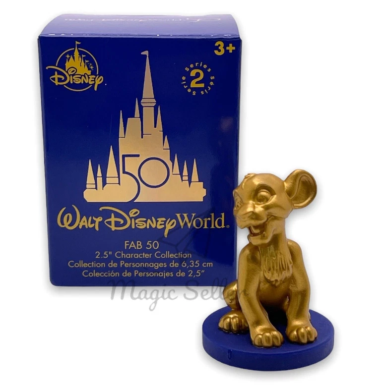 Walt Disney World 50th Anniversary Fab 50 Blind Box Gold Figure Lion King Simba