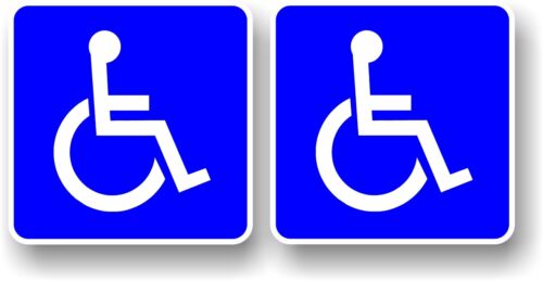 2pcs Disabled Blue Badge Disability Vinyl car Motorbike Wheelchair sticker 75mm - Afbeelding 1 van 1