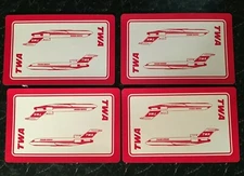 Swap Playing Cards  Airlines  TWA   Lot of 4 Collectors Series Cards