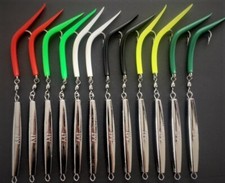 12 - A-47 Ava Diamond Jigs 4 oz. W/Silicone Tube Tails * Bluefish * Stripers