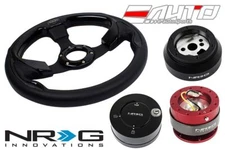 NRG 320mm Pilota L BK IN Steering Wheel 170H Hub 2.0 Red Quick Release Lock LB a