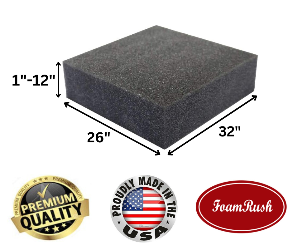 GoTo Foam Upholstery Cushion - 2" Height X 17" Width X 38" Length, 44ILD Firm, Made In USA - View #3