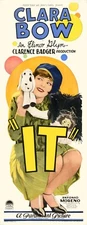 "IT"  (1927)  ultra rare 14"x36" insert - silent classic Clara Bow movie poster!