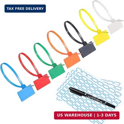 250pcs 6 inch Wire Zip Ties, Self-locking Nylon Cable Tags Labels, Multicolor Wr
