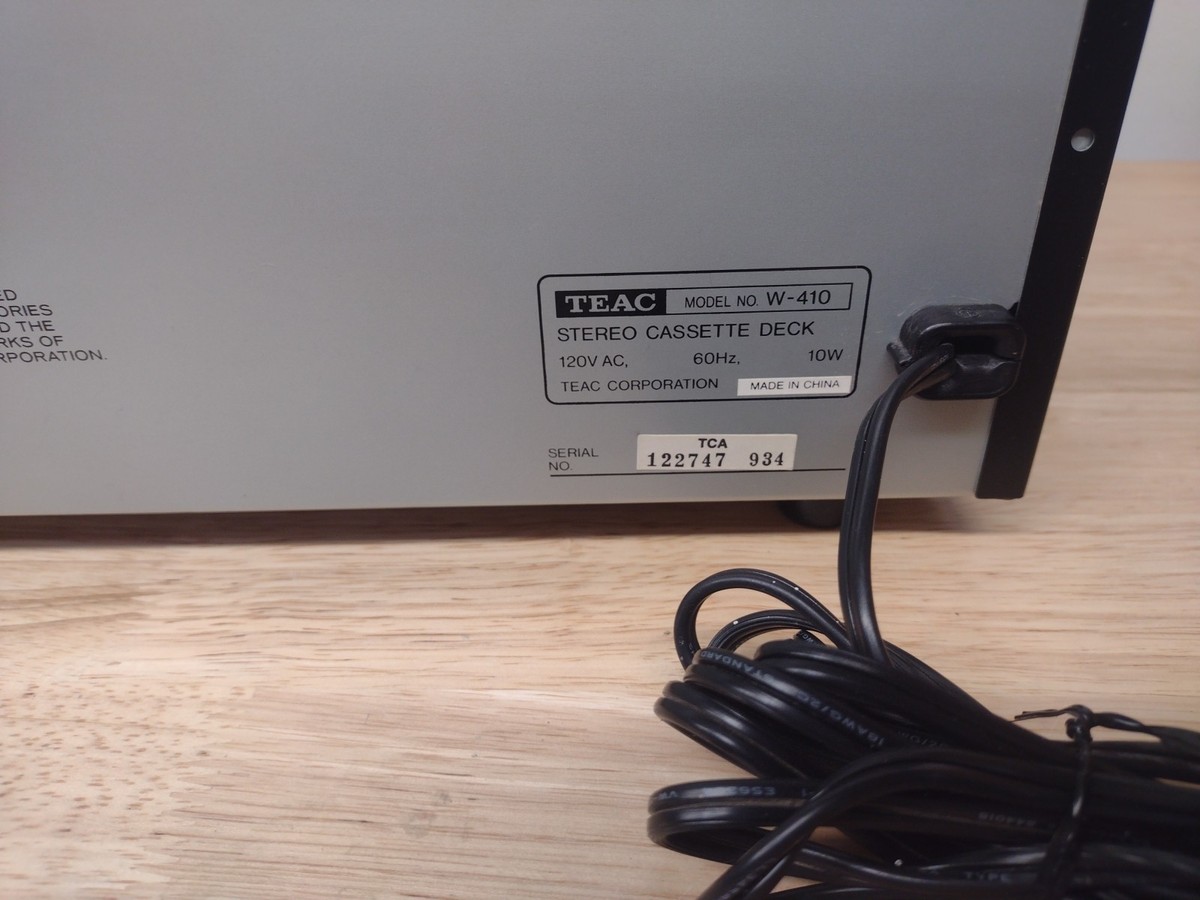 TEAC W-410 Stereo Dual Double Cassette Deck Player,2 RCA Cables, 2