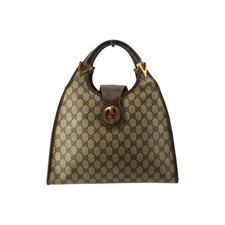 Borsa a tracolla Gucci Vintage Hobo in tela monogram marrone con staffa