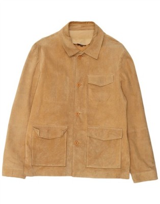 Conbipel Mens Suede Jacket IT 56 2XL Beige Leather AS01