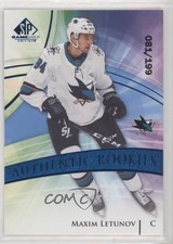 2020 Upper Deck SP Game Used Authentic Rookies Blue Burst /199 Maxim Letunov 7l6