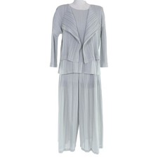 Excellent PLEATS PLEASE ensemble Jacket, top, and pants 3-piece set Gray Women 3