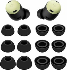 6 Pairs Eartips Compatible with Pixel Buds Pro Ear Tips Buds, S/M/L, black