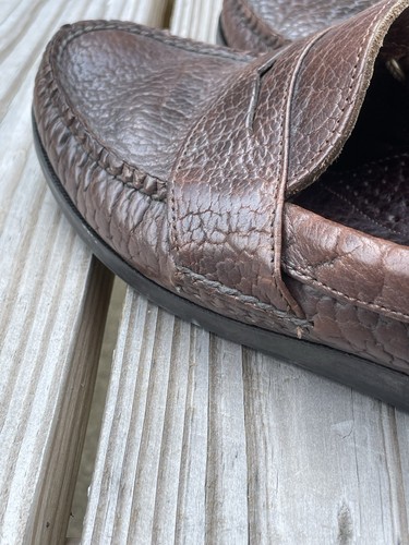 Rancourt x Bills Khakis Bison Leather Handsewn Moc Loafers 9D USA Rare - Picture 13 of 18