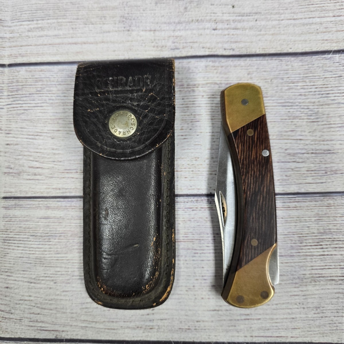 Vintage Schrade USA L87 Knive With Leather Case | eBay