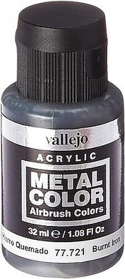 Vallejo Burnt Iron Metal Color (32ml Bottle) - Hobby and Model Acrylic Paint