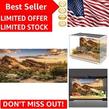 Vibrant Blue Sky Oasis Terrarium Background, 36x18" - Lightweight  Easy Install