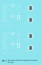 K4 HO Scale Decals Rock Island 40 Ft Boxcar White 100 Years Of Progress