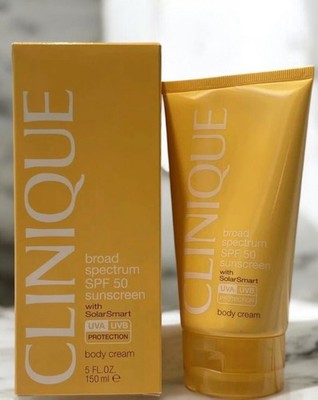 New Clinique Body Cream White Broad Spectrum SPF 50 Sunscreen 5oz/150ml