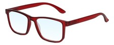 Calabria R861 Blue Light Reading Glasses 0.00 Red Crystal Men Women Trendy Eyeg