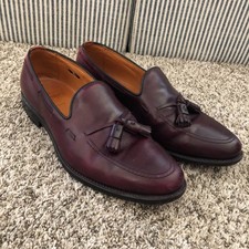 Allen Edmonds Grayson Tassel Loafer Slip on shoes Made USA Burgundy Leather 11