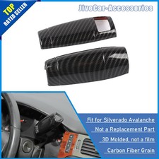 Carbon Steering Wheel Gear Shift Lever Cover Trim For Chevy Tahoe Suburban 07-18