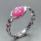Handmade Ruby Ring 925 Sterling Silver Size 8 /R469237