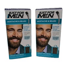M-40 Medium Dark Brown Just For Men Mustache  Beard Brush In Color Kit Lot 2X