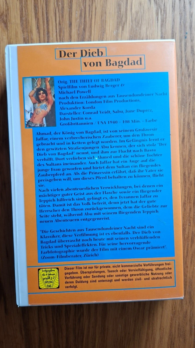 Der Dieb von Bagdad VHS 1940 Sabu Conrad Veidt Michael Powell Matthias-Film C6