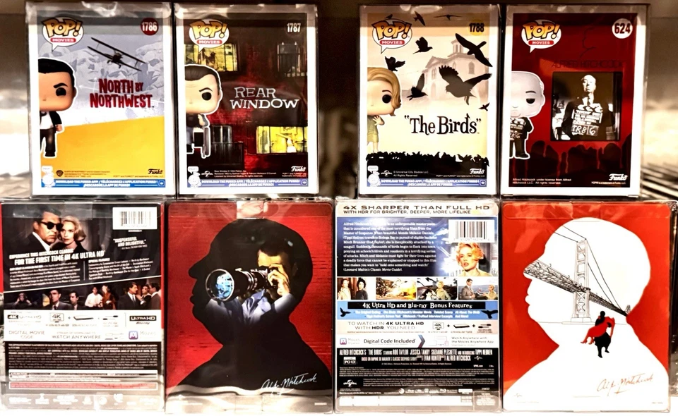 ALFRED HITCHCOCK 4K STEELBOOK & FUNKO POP MOVIES Set w/Protectors READ DESCRIPT - Image 3 of 4