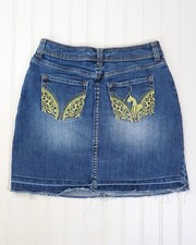 Vintage baby phat YOUTH Y2K denim skirt gold logo Size 16 READ